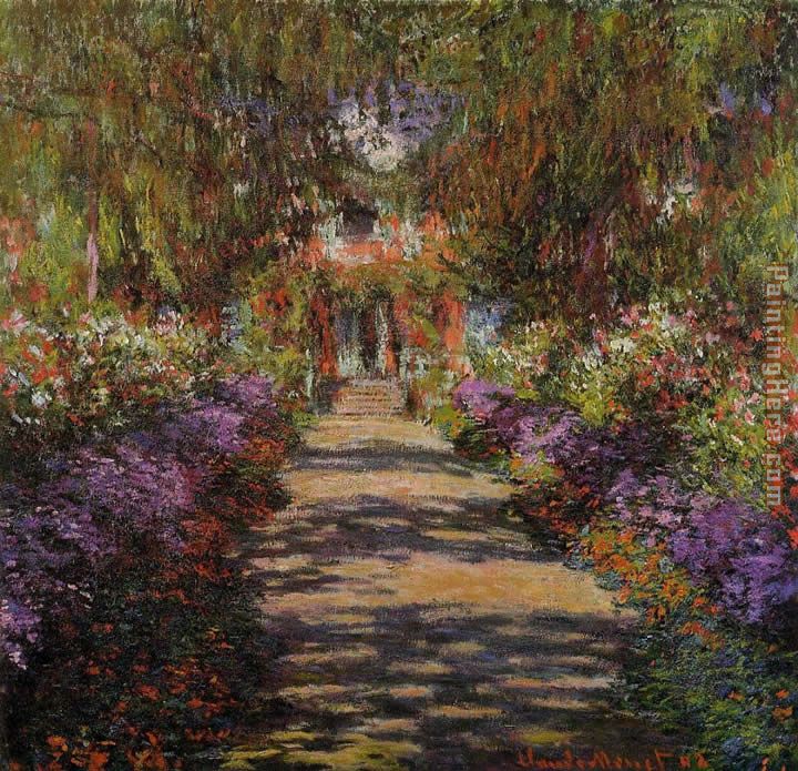 Pathway in Monet's Garden at Giverny painting - Claude Monet Pathway in Monet's Garden at Giverny art painting